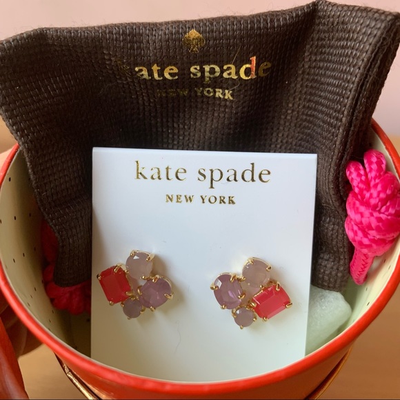KATE SPADE PINK STONES EARRINGS,  BRAND NEW - Picture 4 of 16